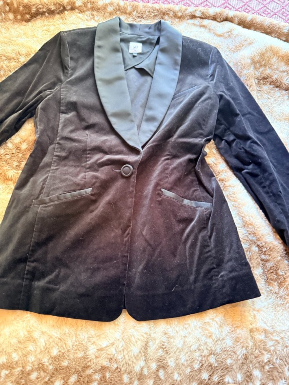 CAbi Black Velvet Tuxedo Blazer - Picture 4 of 5